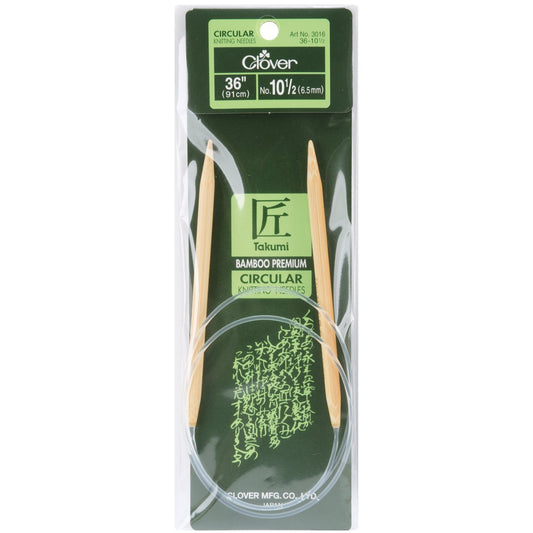 Clover Takumi Bamboo Circular 36-Inch Knitting Needles, Size 10.5 (3016/36-10.5)