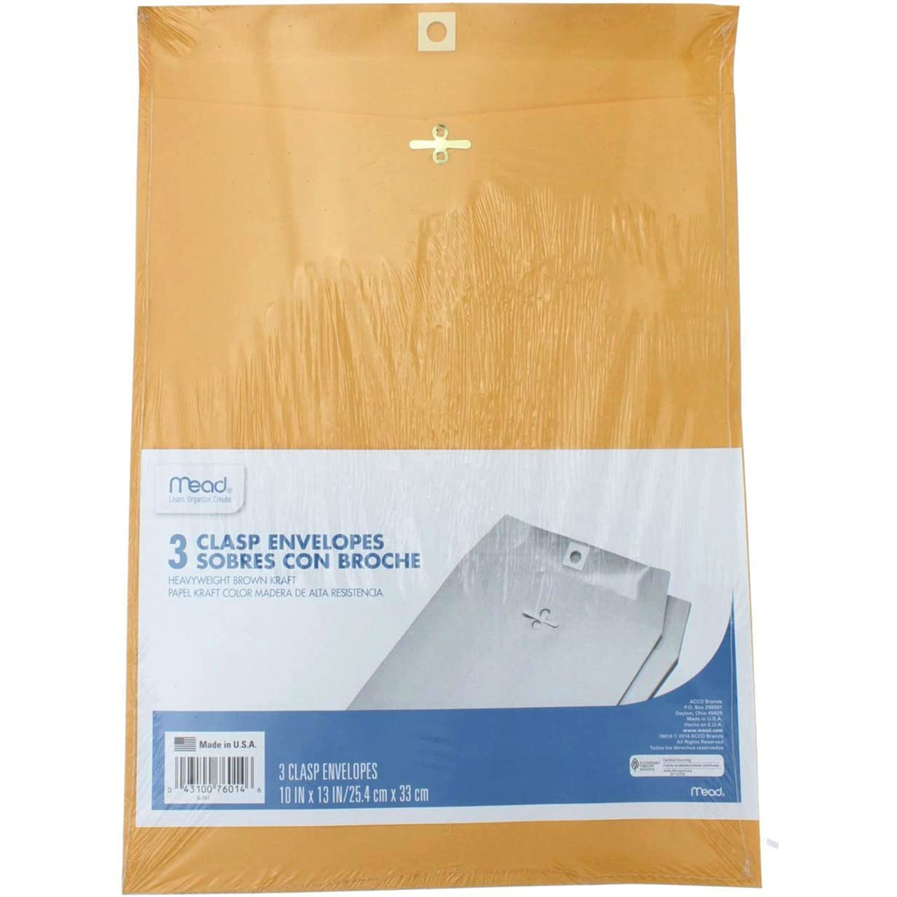 ACCO (School) Cambridge Limited Clasp Envelopes, Heavyweight, 10x13, Brown Kraft