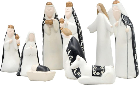 Comfy Hour The Story of Jesus Nativity Scene Collection Baby Jesus Holy Family with Angel Christmas Nativity Figurine, Set of 9 Pieces, Perfect for Christmas, Polyresin
