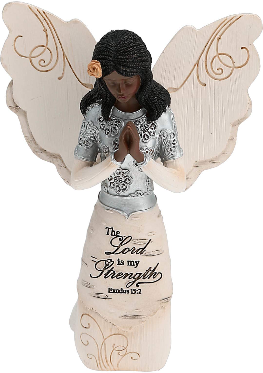 Pavilion Elements 82324 Prayer Collectible Figurine Ebony Kneeling and Praying Angel 5-1/2-Inch