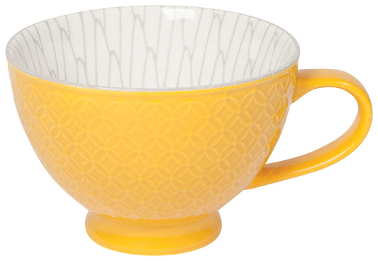 Now Designs 14 oz Textured Latte Mug, Yellow