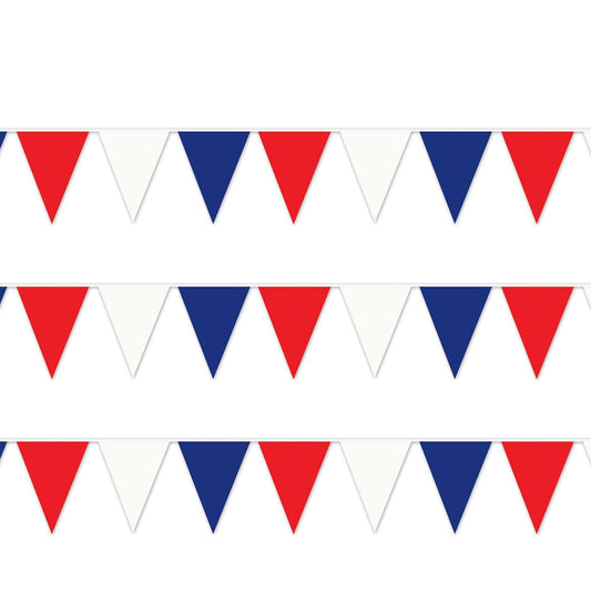 Beistle Garland, 17" x 120', Red/White/Blue