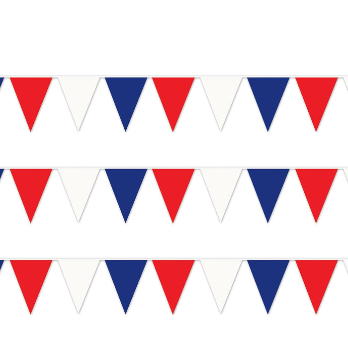 Beistle Garland, 17" x 120', Red/White/Blue