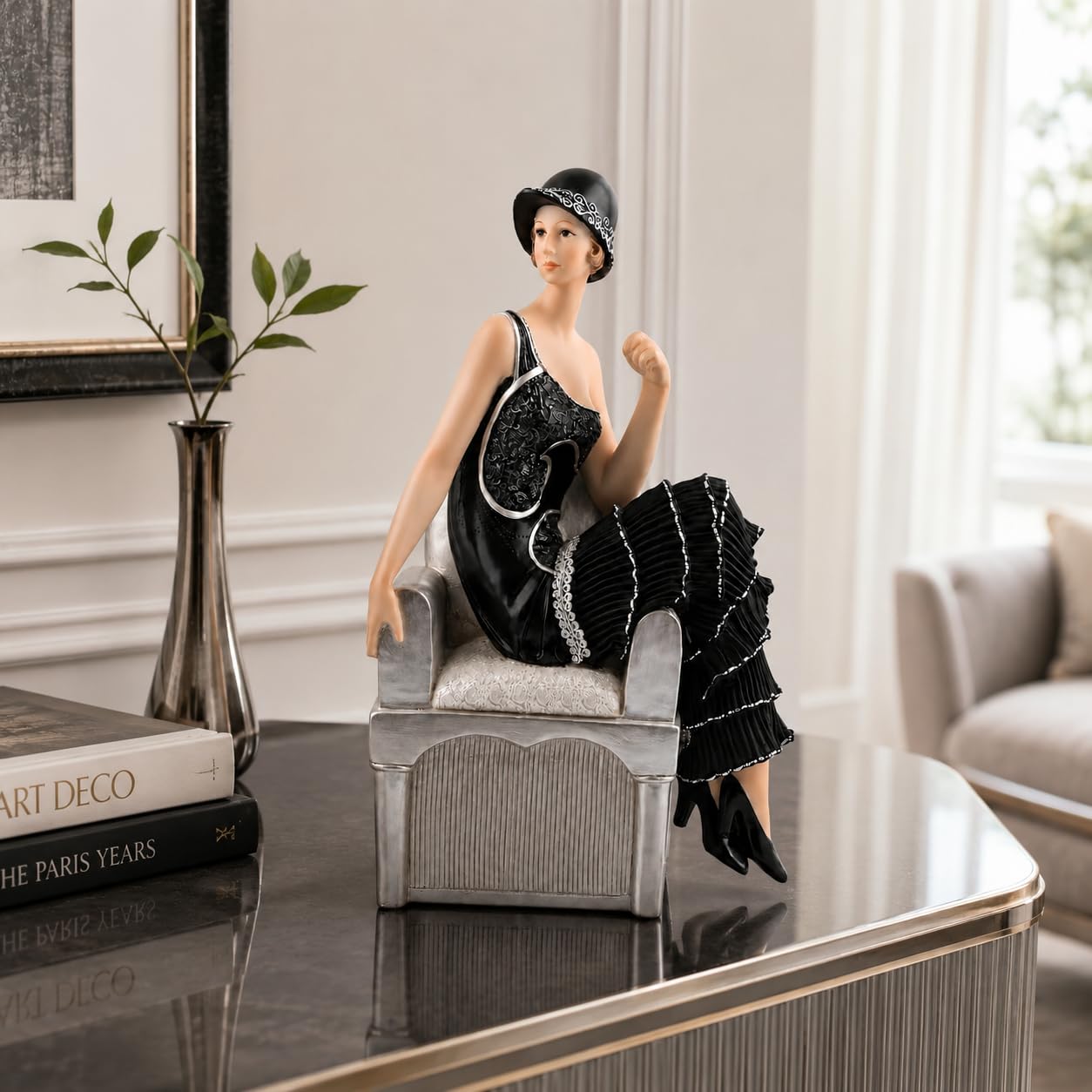 Comfy Hour 10 Inch Victorian Figurine, Vintage Lady Statuette