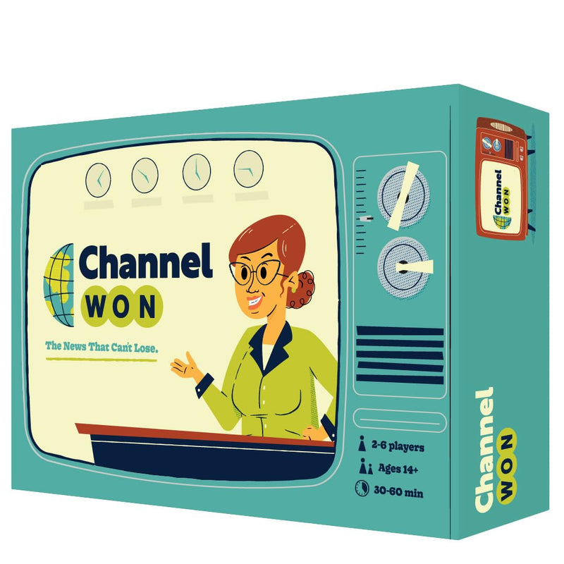 Pops & Bejou Games Channel Won Game | News Reporters | Casual Board Game | Semi-Coop | Ages 14+ | for 2-6 Players | 30-60 Min Playtime | Made