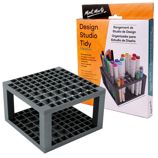 Mont Marte Signature Design Studio Tidy Pencil & Brush Holder for Paint Brushes, Pencils, Markers, Pens. Provides Excellent Art Studio Organization.