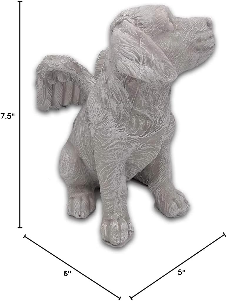 Comfy Hour Pet In Loving Memory Collection 7" Dog Angel Figurine - in Memory of My Best Friend Bereavement, Light Gray, Polyresin