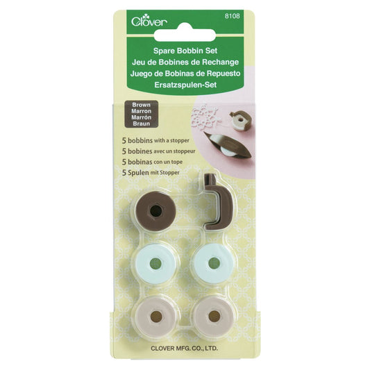 Clover 8108 Spare Bobbin Set Brown, None