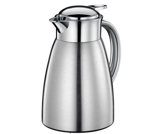 Cilio Triest Stainless Steel Double Wall Insulated Beverage Server, 34 Ounce, Brushed Stainless