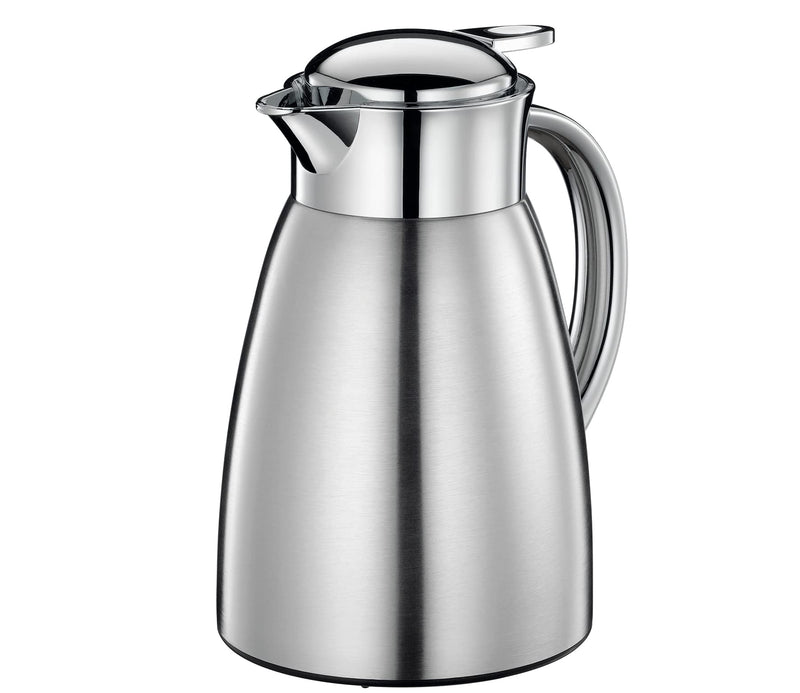 Cilio Triest Stainless Steel Double Wall Insulated Beverage Server, 34 Ounce, Brushed Stainless