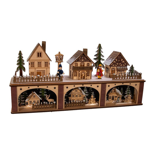 Kurt Adler H6322 8.66" Light Up Plywood Village House