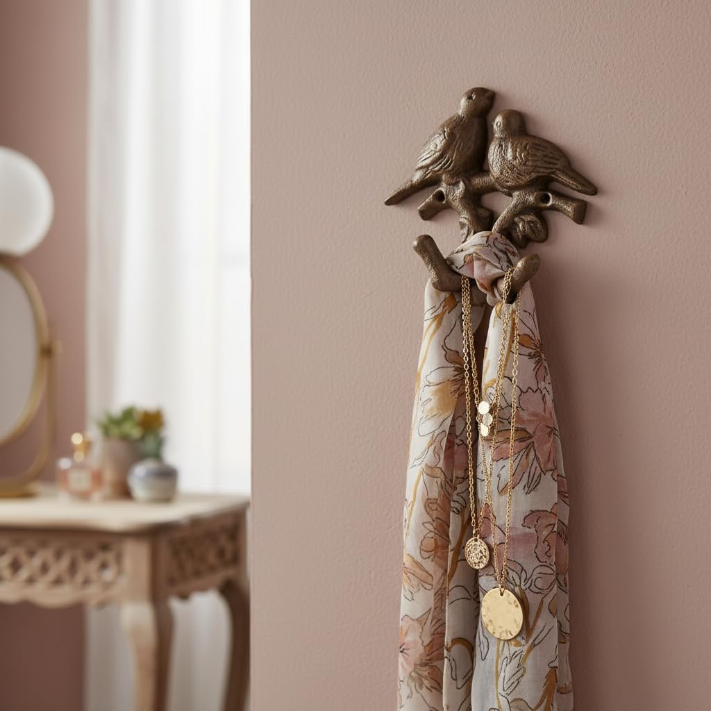 Comfy Hour 5.4 Inch Animal Bird Coat Hooks, Double Bird Key Holder