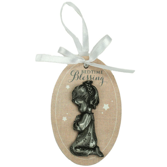 Abbey & CA Gift Girl Bedtime Blessing MDF Ornament On White Ribbon