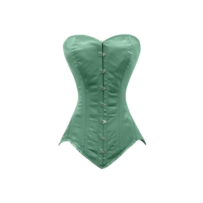 luvsecretlingerie Corset, Small, Dark Green Satin (Long Torso-fit Well for 5'10"