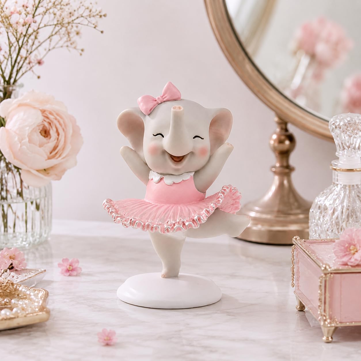 Comfy Hour 4.5 Inch Mini Elephant Figurine, Ballerina Statue
