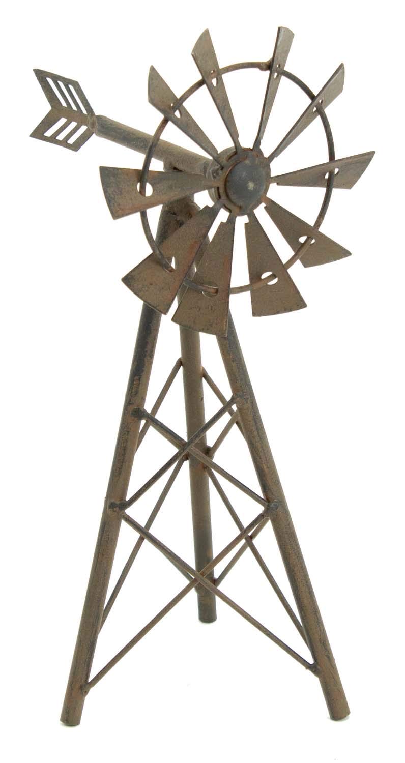 Windmill Farmhouse Style Statue Metal 9.5" Tall 5.25" Long 4" Wide
