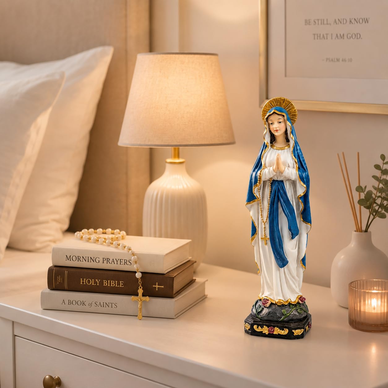 Comfy Hour 9 Inch Virgin Mary Statue, Praying Madonna Figurine, 1 Unit