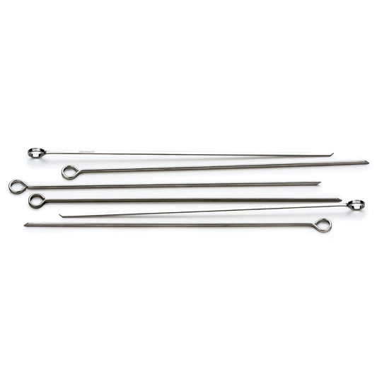 RSVP International Endurance (BQ-SKW) BBQ Skewers, Stainless Steel, Set of 6, 12"| Grill Meats, Seafood, & Vegetables Kabobs | Dishwasher Safe