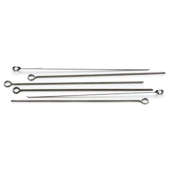 RSVP International Endurance (BQ-SKW) BBQ Skewers, Stainless Steel, Set of 6, 12"| Grill Meats, Seafood, & Vegetables Kabobs | Dishwasher Safe