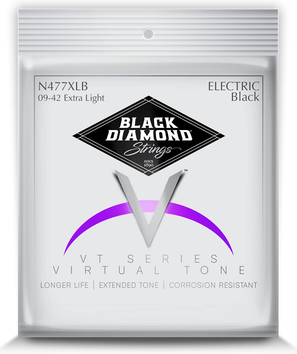 Black Diamond Strings® N477XLB Electric Black Coated Electric 09-42 Extra Light Tension
