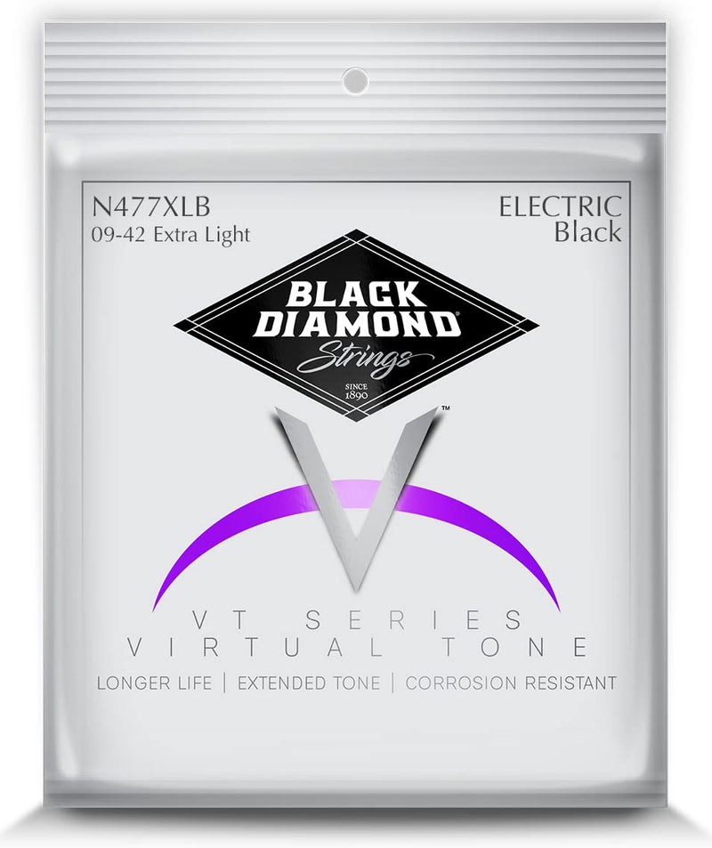 Black Diamond Strings® N477XLB Electric Black Coated Electric 09-42 Extra Light Tension