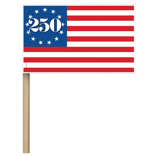 Beistle Semiquincentennial Flags, Pack of 8, Paper, Multicolor, 4"