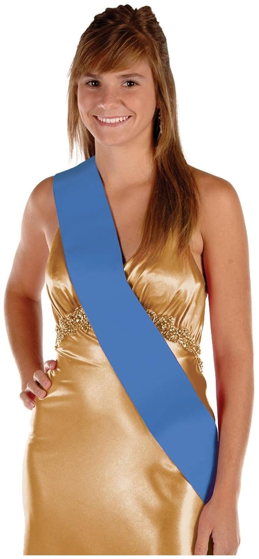 Beistle Satin Sash (blue) Party Accessory (1 count) (1/Pkg)