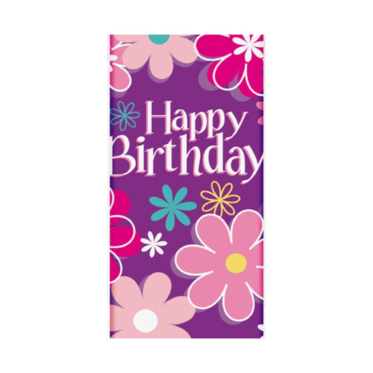 Unique Industries Blossom Birthday Plastic Tablecloth, 84" x 54"