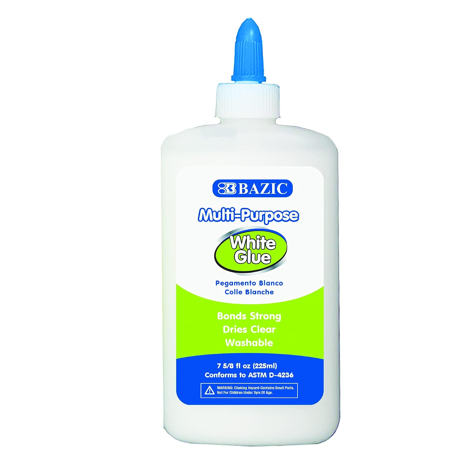 BAZIC 7.62 Oz. (225 mL) Jumbo White Glue, Great for Wood Photo Books Pottery Crafting Decorating DIY Craft, for Office Students Teachers Art Projects Slime Making, 1-Pack