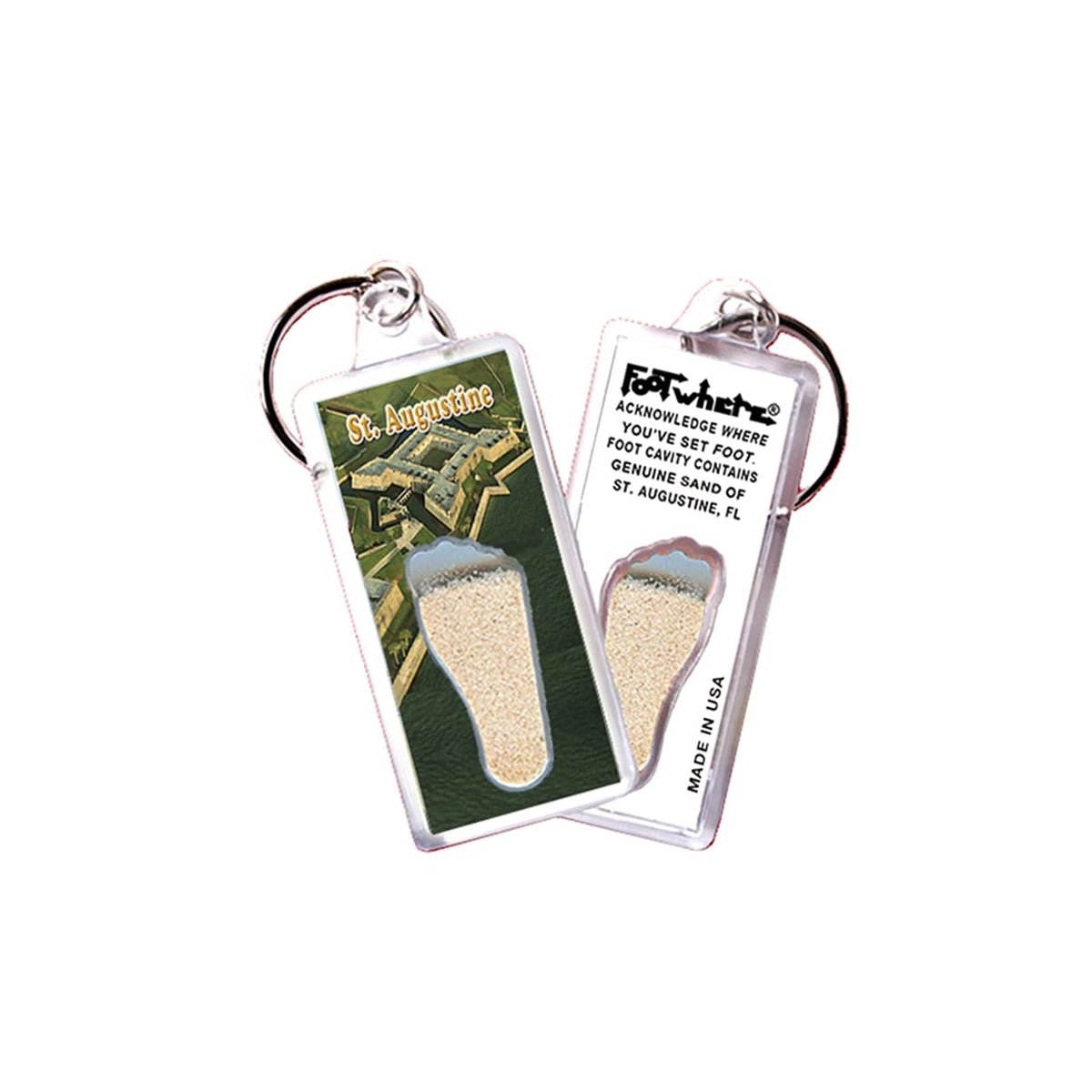 FootWhere Keychain, Small, Sta102 - San Marcos