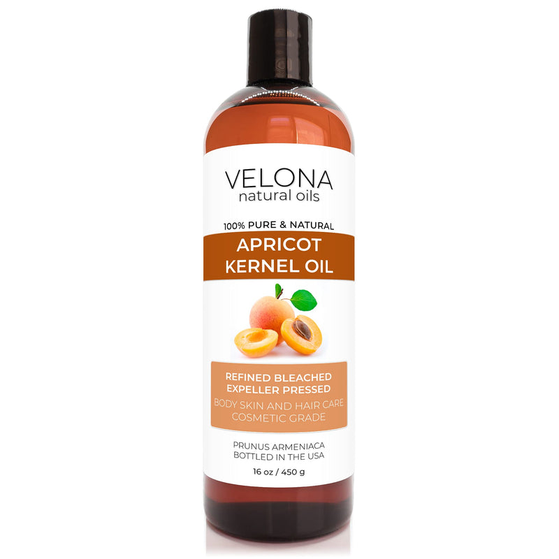 velona Apricot Kernel Oil 16 oz | 100% Pure and Natural Carrier Oil | Refined, Expeller Pressed | Hair, Body and Skin Care | Use Today - Enjoy Results