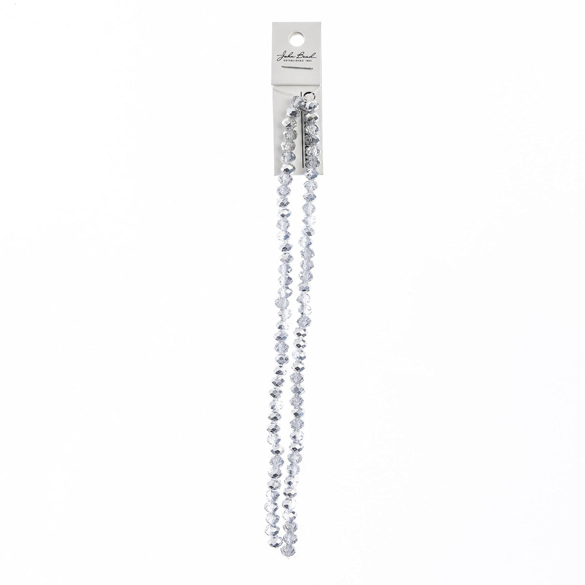 John Bead Craft Bead, 4mm x6mm, Transparent Half Silver Iris