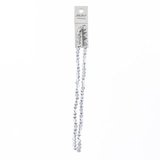John Bead Craft Bead, 4mm x6mm, Transparent Half Silver Iris