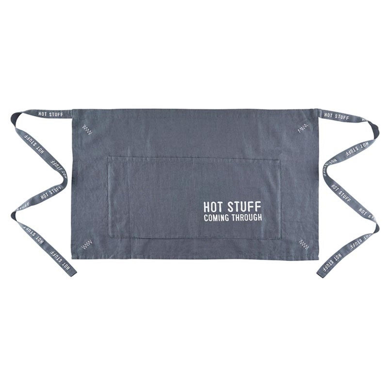 Santa Barbara Design Studio Half Aprons Cotton Linen Apron with Large Front Pocket, One-Size Fits Most, Hot Stuff