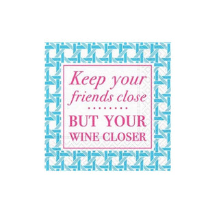Design Design 624-10061 Keep Your Friends Close Beverage Napkin, Multicolor