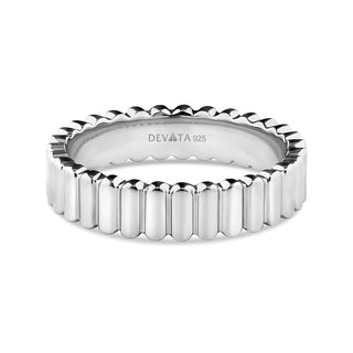 DEVATA Ring, 7, Silver 925/Ribbed Band DRM8121