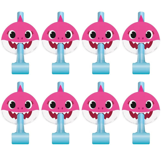 Unique Industries Unique Baby Shark Noisemaker Blowouts - 8 Pcs, multicolor, one size