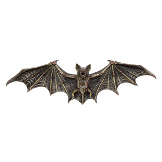 Unicorn Studio Steampunk Flying Bat Wall Plaque 13.75" L Cold Cast Bronze