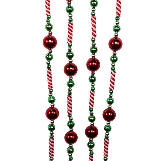 Kurt Adler 8candy Bead Garland W/red Balls