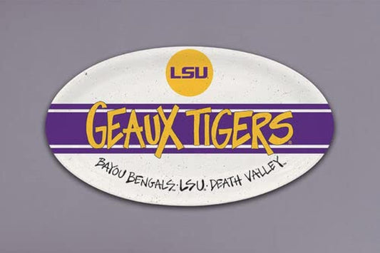 Magnolia Lane LSU Tigers Football Heavyweight Melamine Oval Platter, 12.25-inch Length, Kitchen Accessories