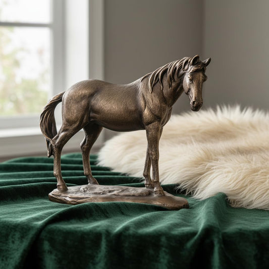 Comfy Hour Farmhouse Home Decor Collection Resin 8" Brown Copper Horse Desktop Decoration