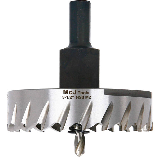 McJ Tools 3-1/2 Inch HSS M2 Drill Bit Hole Saw for Metal, Steel, Iron, Alloy, Ideal for Electricians, Plumbers, DIYs, Metal Professionals