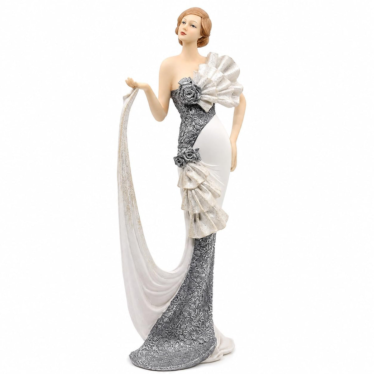 Comfy Hour 13 Inch Vintage Victorian Lady Figurine, Art Deco Statue