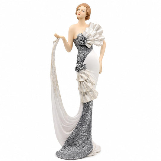 Comfy Hour 13 Inch Vintage Victorian Lady Figurine, Art Deco Statue
