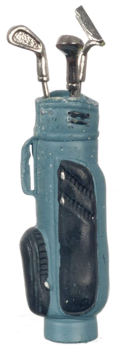 Aztec Imports Dollhouse Miniature 1:12 Scale Blue Golf Bag with 3 Clubs #G8032b