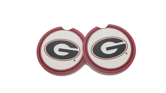 Magnolia Lane University of Georgia Logo Car Coaster Set, Set of 2 Coasters