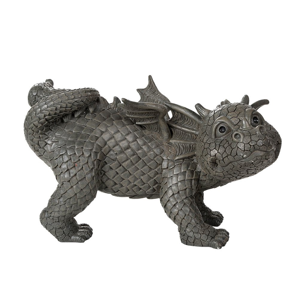 Pacific Trading Giftware Garden Dragon Peeing Dragon Decorative Garden Accent Sculpture Stone Finish 10 Inch Tall