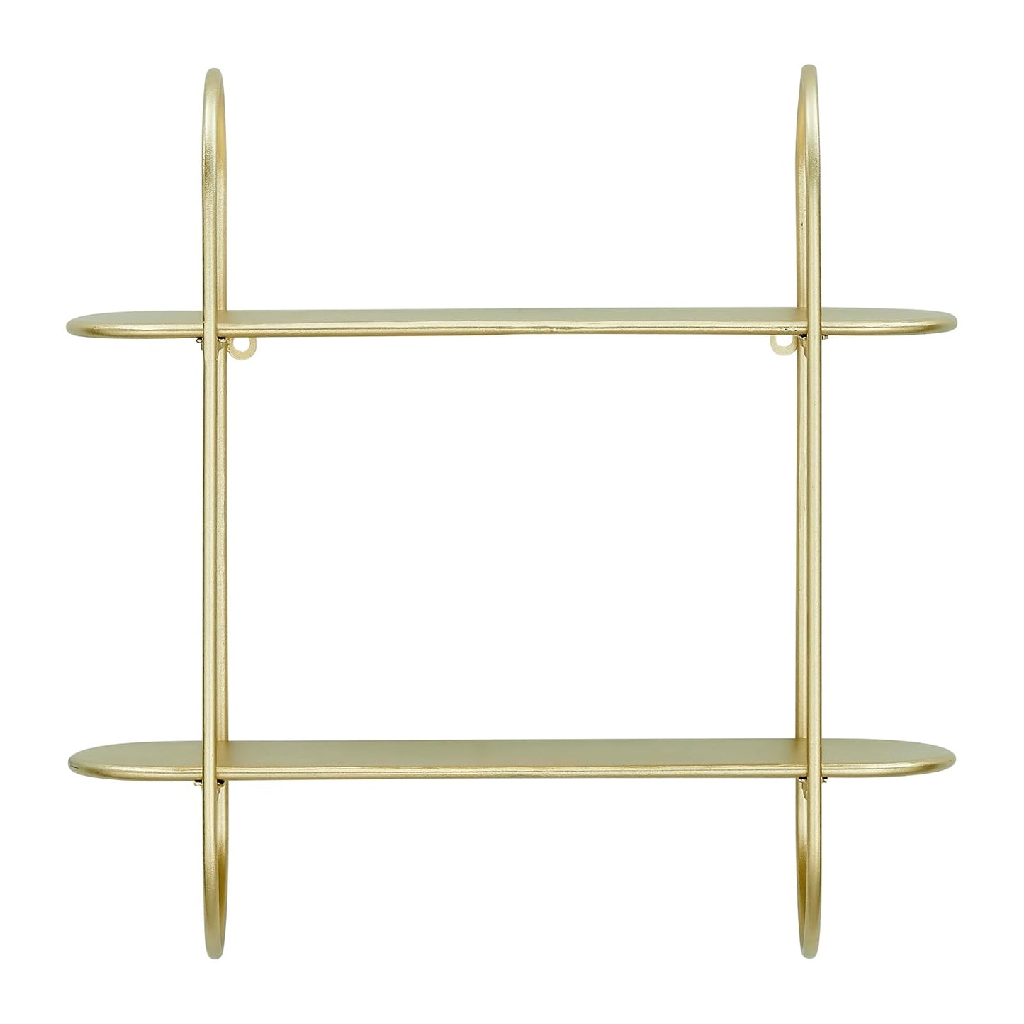 Danya B. Two-Tier Warm Gold Metal Hanging Bracket Wall Mounted Shelf