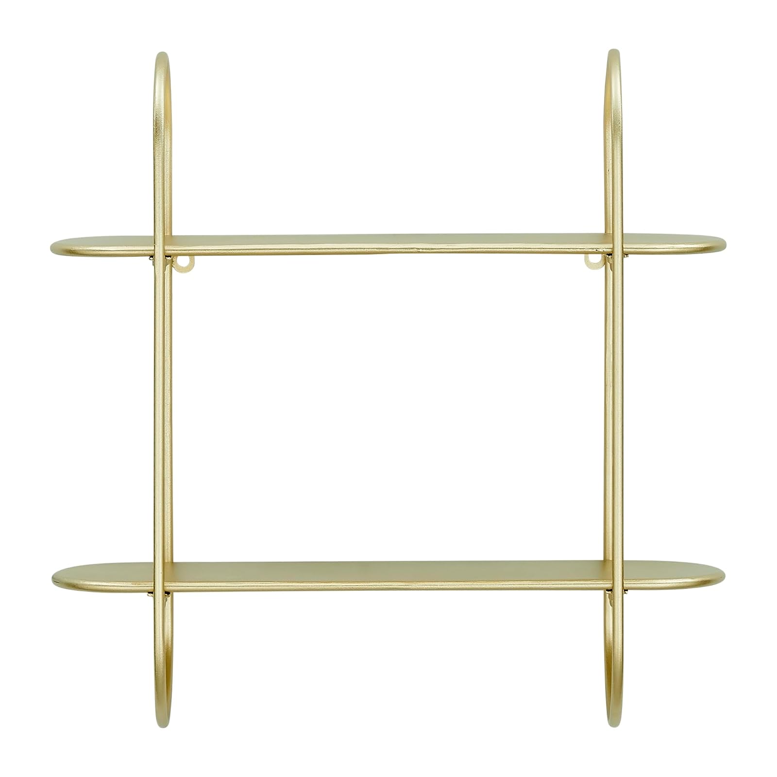 Danya B. Two-Tier Warm Gold Metal Hanging Bracket Wall Mounted Shelf