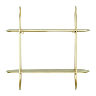 Danya B. Two-Tier Warm Gold Metal Hanging Bracket Wall Mounted Shelf